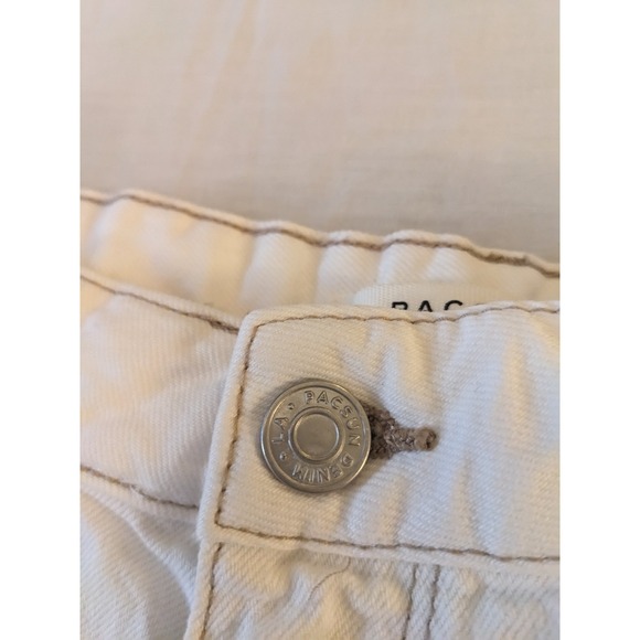 PacSun Women's Ripped High Waisted Festival Denim Shorts White Size 28 or medium - Picture 2 of 8